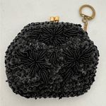 VINTAGE: Handmade kissy lock beaded coin purse. Black Photo 0