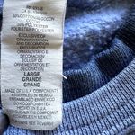 Vintage Morning Sun Floral Rose Sweatshirt Crew Neck Rib Trim Cotton Blue Large Photo 2