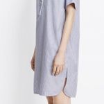 Vince  Poplin blue and white stripe shirt dress Photo 4