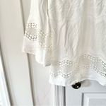 La Blanca  White Embroidered Eyelet V Neck Swim Cover Up Dress Small Bell Sleeves Photo 3
