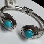 EXPRESS Silver Cuff with Turquoise Stones Photo 0