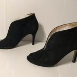 Adrienne Vittadini black suede ankle heel booties size 8 M Photo 1
