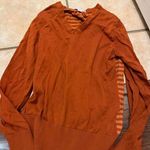 Cutter and Buck Womens  burnt orange stripe vneck sweater Photo 0
