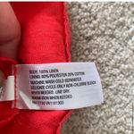 Target Merona Red Collarless Linen Cropped Balzer Jacket w/ 3/4 Sleeves Hook Closure XS Photo 4