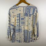Ba&sh NWT  Chemise Isko Ecru Shirt Medium Blue Patchwork Lightweight Peasant Boho Photo 4