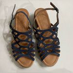 Bella Vita  Zip-Italy Espadrille Women’s Suede Flatform Sandals Navy Size 6.5 Photo 1
