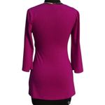 Cache  Empire Bust Gold Metal Grecian Gold Self Belt Top New Ruched Plum NWT $118 Photo 5