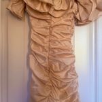 Oh Polly  Cream Bodycon Mini Dress with Puff Sleeves Photo 4