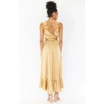 Show Me Your Mumu NWT  Samantha Ruffle Wrap True Gold Luxe Satin Dress XL Photo 3