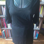 Loft  little black dress bell sleeve lightweight size 10 shirt dress Photo 0