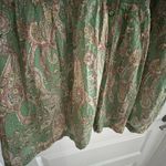 Cato Boho Smocked Paisley Button Down Shirt Green Pink Size XL Photo 15