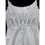 DB STUDIO Davis’s Bridal Illusion Corset Crepe Sheath Wedding Dress White Size 2 Photo 7