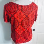 Charlotte Russe Red Bandana Pattern Tie Front Casual Top Size Medium Photo 4