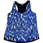 Vince Camuto Black Blue White Sleeveless Sequin Shimmer Racerback Tank Top Med Photo 3