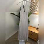 Reformation  Delilah 100% Linen Maxi Dress Sz4 Eclipse Dot Polka Vacation Halter Photo 3