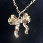 Gold Plated Coquette Bow Earrings Necklace SET Womens Jewelry Photo 3