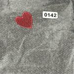 Jayley Women’s Size 27 x 78 Dark Grey Red Heart Embroidered Fringe Wrap Scarf Gray Photo 5