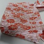 Lulus Womens Floral Smocked Crop Top Small Dusty Pink Gold Metallic Ruffle NEW Photo 2