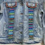 Customized Embroidered Patch Peacock Denim Jean Jacket Size M Photo 11