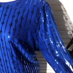 Bob Mackie NWT  Wearable Art Convertible Tunic/Dress Sequined Mesh Royal Blue 3X Photo 5