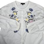 Sanctuary  Danni White Embroidered Floral Button‎ Front Blouse Top Size M Photo 2