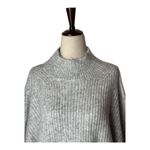 Topshop  Sweater Women Medium Gray Mock Neck Ribbed Knit Balloon Sleeve NWT Photo 2