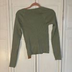 Green Ribbed Knit Sweater Size L Photo 1