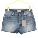 Everlane ' 90s Mid Rise Raw Hem Organic Short Women Sz 27 Blue Classic Preppy NWT Photo 4