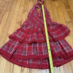 Love Shack Fancy  NWT Deanna Halter Dress in Cherry Red Tartan Plaid Size XS Photo 2