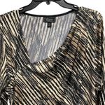 Dress Barn Collection Womens XL Black Gold Zebra Print Asymmetric neckline Top Photo 2