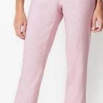 J JILL Women's Preppy Pink Linen Blend Stretch Button Ankle Pants Photo 0