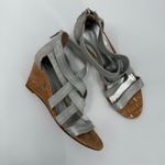 Donald J. Pliner Jemi SZ 8 Strappy Wedge Sandal Silver Metallic Cork Back Zipper Photo 15