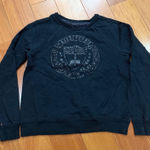 Abercrombie & Fitch Abercrombie Fitch Black Crewneck Sweatshirt Crest Logo Women's Size L Photo 0
