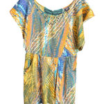 Free People Multicolor Boho Abstract Minidress/Tunic w/ Pockets Size 10 Photo 0