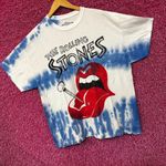 The Rolling Stones Hot Lips Tie Dye Blue Oversized T-Shirt Size Large Photo 2