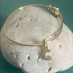ALEX AND ANI  Initial “C” Charm Gold Minimalist Bangle Bracelet Photo 0