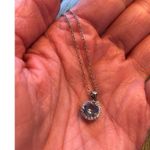 Unbranded EUC Sterling Silver Necklace with Blue and Clear Simulated Stones Photo 3