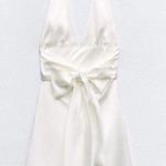 ZARA dress mini halter White satin Bow wedding party coctail bridal shower Photo 9