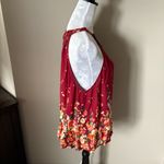 Farm Rio  Claudette Halter Blouse Top Womens Floral Red Xlarge Photo 3