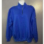 Liz Sport Vintage Sweatshirt Womens Small Blue Quarter Zip Mock Neck Nautical 90s Photo 0