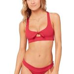 l*space L *  Women’s Tara Racer Back Raspberry Bikini Top Medium Photo 0