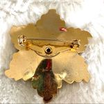 Vintage Gold Costume Rhinestone Brooch Photo 5