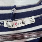 Heart & Hips Striped Nautical Hoodie T Shirt Midi Dress Blue White Medium Photo 9