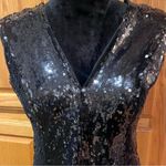 Dress the Population  Marilyn Sequin Sleeveless V-Neck Mini Dress Black Sz Large‎ Photo 6