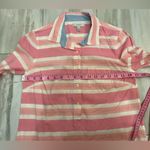 J.Crew  Pink and White Striped Popover Half Button Down Long Sleeve Shirt, Size 2 Photo 4