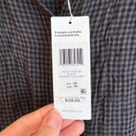 Eileen Fisher Black Gingham Mandarin Collar Sleeveless Linen Shirt XS Photo 2