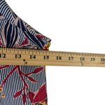 Balance Collection Women's Size Medium Blue Striped Floral Knee Length Dress Photo 7