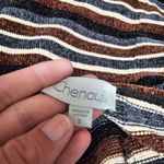 Chenault Brown & Black Striped Slouchy Doman Chenille Crewneck Sweater Size Smal Photo 4