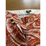 J. Crew Pants Women's City Fit Stretch Boho Orange White Paisley Cropped Size 10 Photo 4