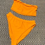 Two Piece Swimuit Orange Size L Photo 0